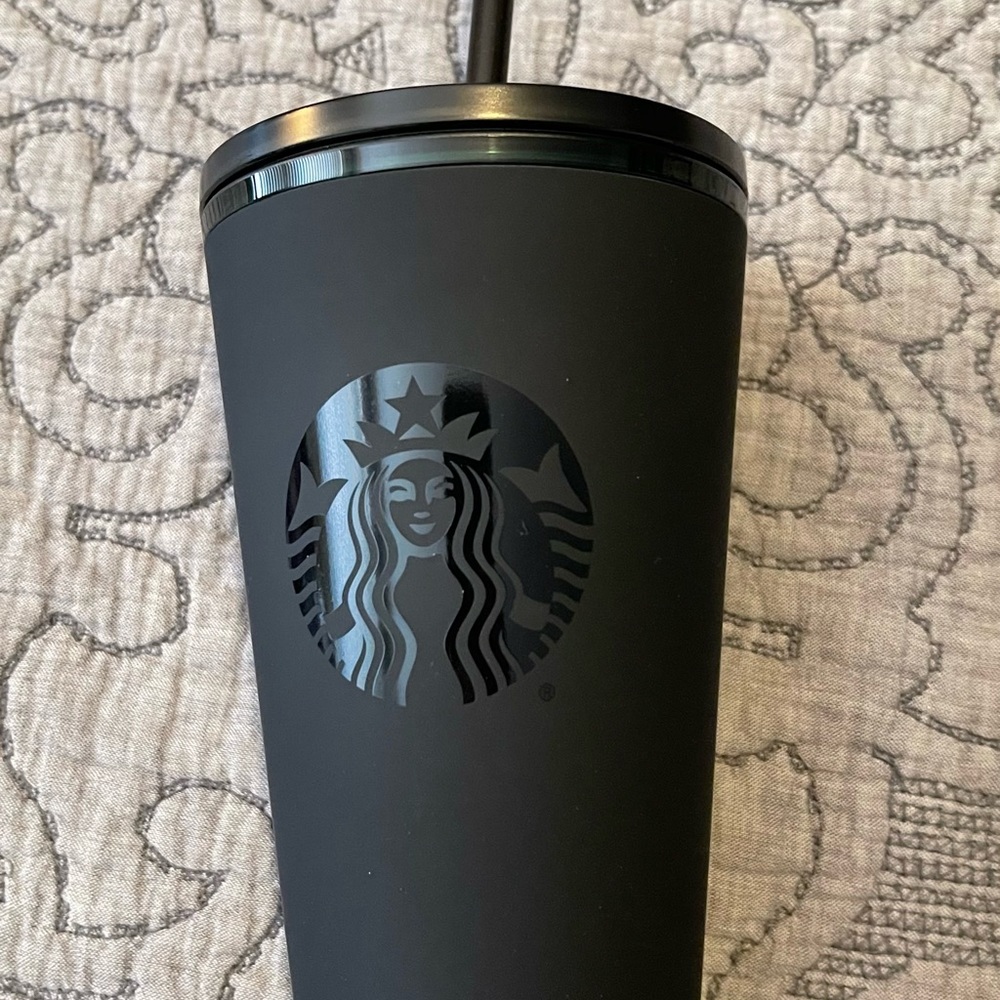 Starbucks matte black green tumbler